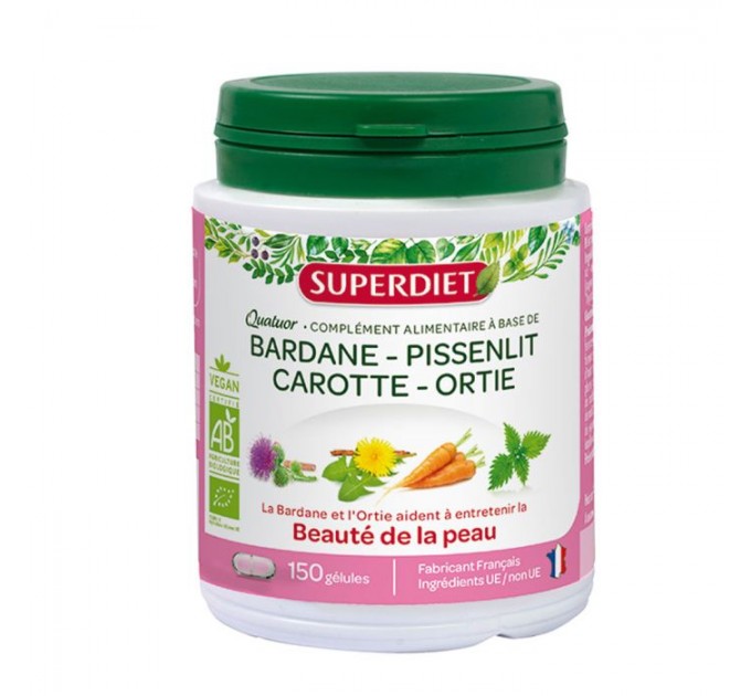 Комплекс для красоты кожи Quatuor Beaute De La Peau Bardane Bio SUPERDIET 150 капсул